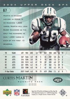 2004 SPx #67 Curtis Martin Back