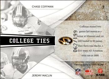 2009 Donruss Elite - College Ties Combos Black #7 Chase Coffman / Jeremy Maclin Back