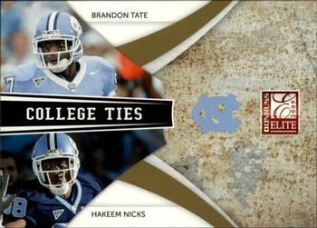 2009 Donruss Elite - College Ties Combos Gold #8 Brandon Tate / Hakeem Nicks Front
