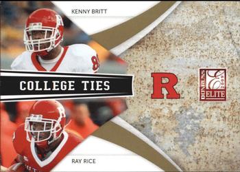 2009 Donruss Elite - College Ties Combos Gold #25 Kenny Britt / Ray Rice Front