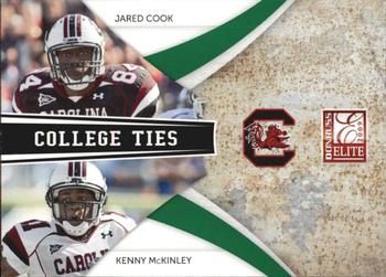2009 Donruss Elite - College Ties Combos Green #14 Jared Cook / Kenny McKinley Front