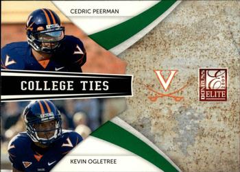 2009 Donruss Elite - College Ties Combos Green #19 Cedric Peerman / Kevin Ogletree Front