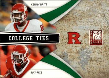 2009 Donruss Elite - College Ties Combos Green #25 Kenny Britt / Ray Rice Front