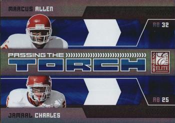 2009 Donruss Elite - Passing the Torch Blue #7 Marcus Allen / Jamaal Charles Front
