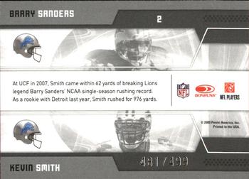 2009 Donruss Elite - Passing the Torch Green #2 Barry Sanders / Kevin Smith Back