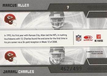 2009 Donruss Elite - Passing the Torch Green #7 Marcus Allen / Jamaal Charles Back