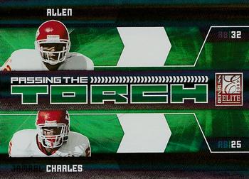 2009 Donruss Elite - Passing the Torch Green #7 Marcus Allen / Jamaal Charles Front