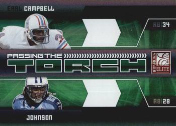 2009 Donruss Elite - Passing the Torch Green #8 Earl Campbell / Chris Johnson Front