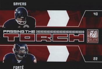 2009 Donruss Elite - Passing the Torch Red #1 Gale Sayers / Matt Forte Front