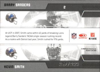 2009 Donruss Elite - Passing the Torch Red #2 Barry Sanders / Kevin Smith Back