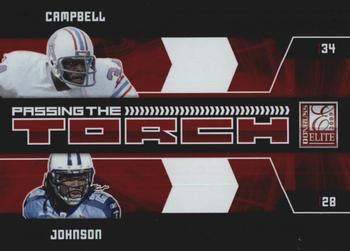 2009 Donruss Elite - Passing the Torch Red #8 Earl Campbell / Chris Johnson Front