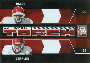 2009 Donruss Elite - Passing the Torch Red #7 Marcus Allen / Jamaal Charles Front