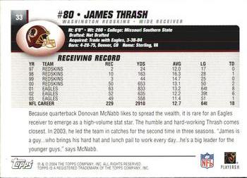 2004 Topps #33 James Thrash Back