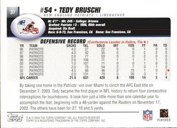 2004 Topps #37 Tedy Bruschi Back