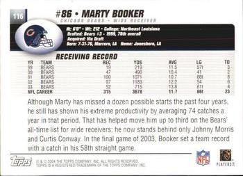 2004 Topps #116 Marty Booker Back
