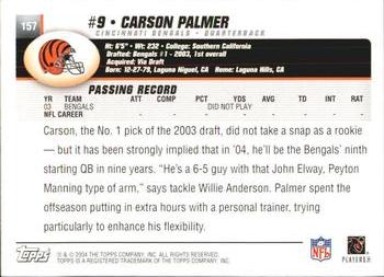 2004 Topps #157 Carson Palmer Back