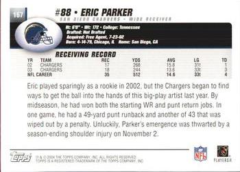 2004 Topps #167 Eric Parker Back