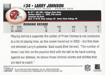 2004 Topps #174 Larry Johnson Back