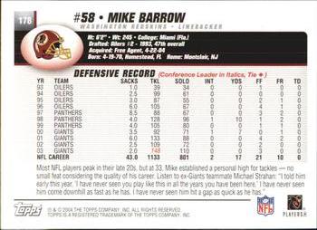 2004 Topps #178 Mike Barrow Back