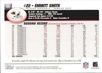 2004 Topps #191 Emmitt Smith Back