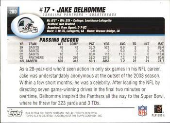 2004 Topps #280 Jake Delhomme Back