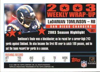 2004 Topps #307 LaDainian Tomlinson Back