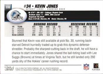 2004 Topps #330 Kevin Jones Back