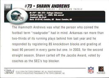 2004 Topps #359 Shawn Andrews Back