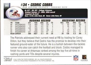 2004 Topps #365 Cedric Cobbs Back