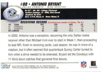 2004 Topps #132 Antonio Bryant Back
