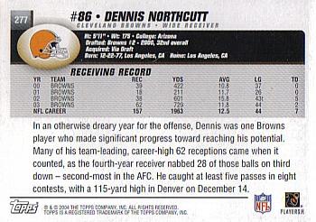 2004 Topps #277 Dennis Northcutt Back