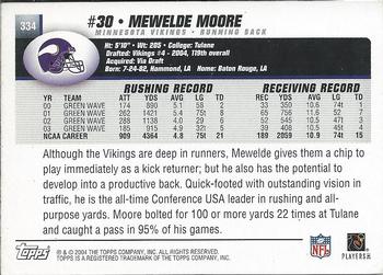 2004 Topps #334 Mewelde Moore Back