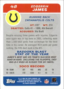 2004 Bazooka #48 Edgerrin James Back