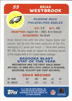 2004 Bazooka #55 Brian Westbrook Back