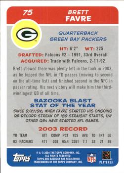 2004 Bazooka #75 Brett Favre Back