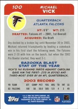 2004 Bazooka #100 Michael Vick Back