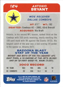 2004 Bazooka #124 Antonio Bryant Back