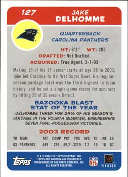 2004 Bazooka #127 Jake Delhomme Back