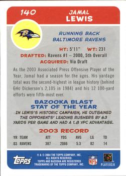 2004 Bazooka #140 Jamal Lewis Back