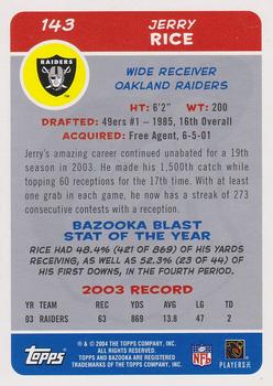 2004 Bazooka #143 Jerry Rice Back