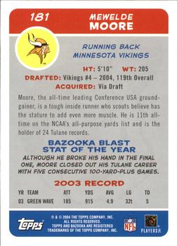 2004 Bazooka #181 Mewelde Moore Back