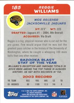 2004 Bazooka #185 Reggie Williams Back