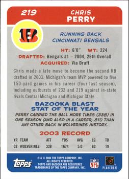 2004 Bazooka #219 Chris Perry Back