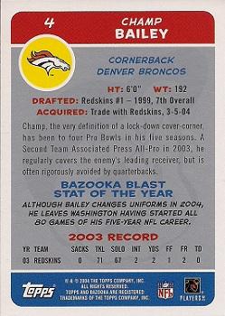 2004 Bazooka #4 Champ Bailey Back