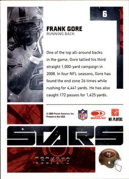 2009 Donruss Elite - Stars Gold #6 Frank Gore Back