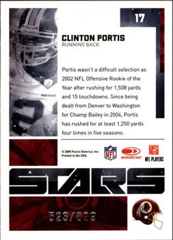 2009 Donruss Elite - Stars Gold #17 Clinton Portis Back