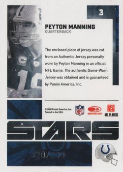 2009 Donruss Elite - Stars Jerseys Gold #3 Peyton Manning Back