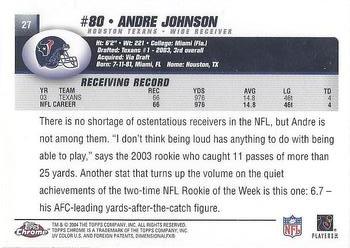 2004 Topps Chrome #27 Andre Johnson Back