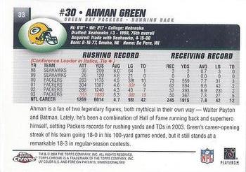 2004 Topps Chrome #33 Ahman Green Back