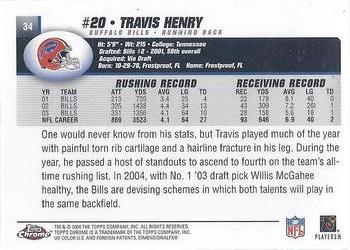 2004 Topps Chrome #34 Travis Henry Back